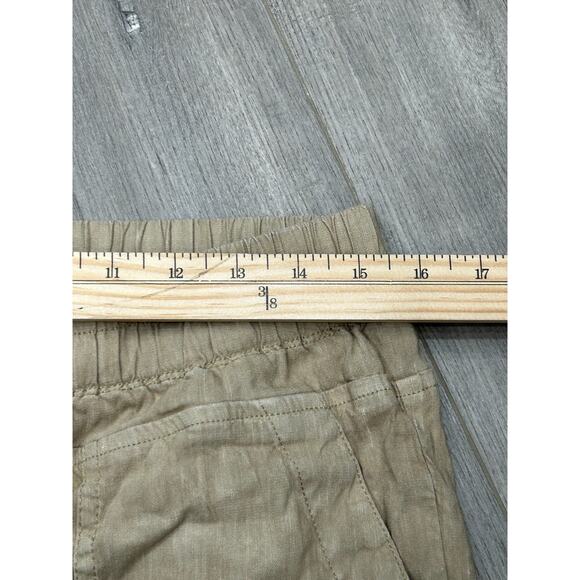KUT From The Kloth Womens Beige Linen Blend Elastic Waist Cropped Pants Size M - Picture 6 of 7